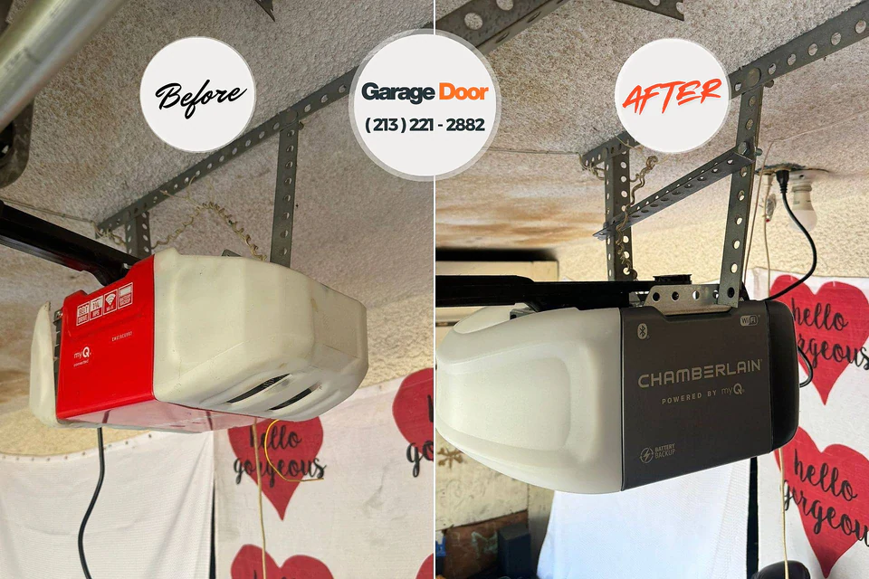 Before and after: garage door repair Eastport, ME